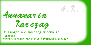 annamaria karczag business card